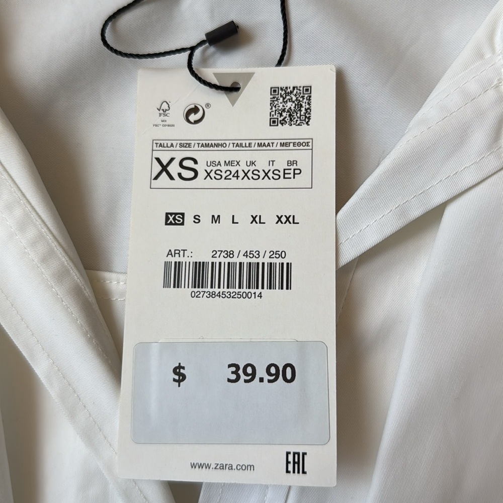 Zara Cropped Top Button Down - Picture 2 of 5